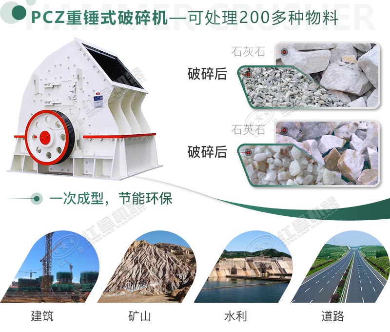 破碎多種物料，應(yīng)用領(lǐng)域廣